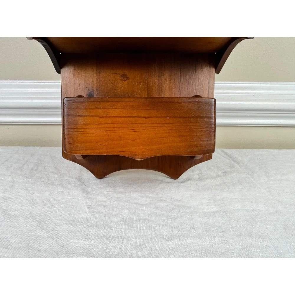 Vintage Rustic Wood Wall Mounted Organizer 3 Drawer Apothecary Chest Cottagecore